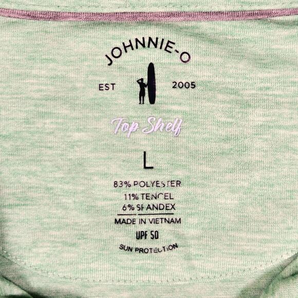 Johnnie O Top Shelf Men's Polo Golf Shirt LARGE Mint Green Portland Golf Club - Picture 3 of 8